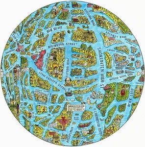 Image of The Map of Shoreditch as the Globe (Limited Edition Print)