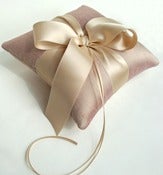 Image of Plain and Simple Lavender Champagne Silk Dupioni Luxe Ring Bearer Pillow