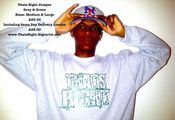 Image of THATS RIGHT JUMPER (Grey & Green) Size:Medium