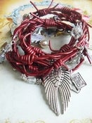 Image of LIMITED EDITION ♥ Boho Couture Leather BARBED WIRE Wrap Bracelet ♥ NEW RED COLOUR