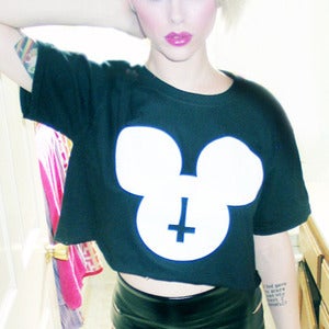 Image of mouse club crop top