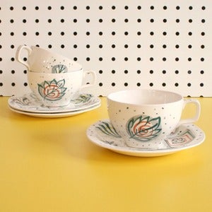 Image of Vintage Midwinter Primavera Cups, Saucer & Plates
