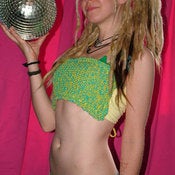 Image of Hand Knitted Yellow + Blue Boob Tube
