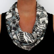 Image of Organic Cotton Knit Scarf - Tea Cups