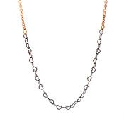 Image of Little Black Hearts Brass Necklace