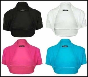 Image of BOLERO SHRUG - Size: 10-14 - AVAIL IN 8 COLOURS