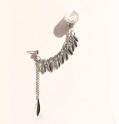 Image of Ear cuff with silver teardrops