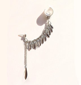 Image of Ear cuff with silver teardrops