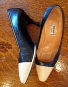 Image of Celine Black and Cream Leather pumps SZ 7.5/37.5 NOW 40% off