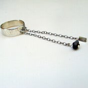 Image of Sterling Silver Pinky Ring with Rough Diamond