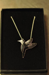 Image of Black Hummingbird Necklace