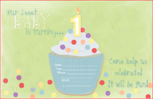 Image of 1st Birthday Invite for Boy/Girl from My Insanity