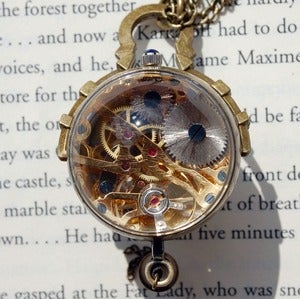 Image of Victorian Glass Ball Wind-Up Watch Necklace