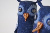 Image of Fabric Bird / Blue Vintage Wool Night Owl