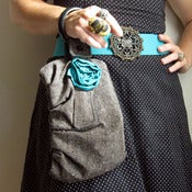 Image of Black & White Tweed Bracelet Handbag