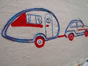 Image of retro caravan - embroidery