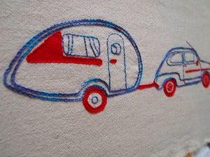 Image of retro caravan - embroidery