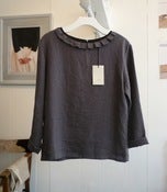 Image of TM by Marlen Karema  grey top with pleated collar