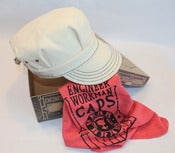 Image of BEAR BRAND Natural Duck Canvas Engineer and Workman Cap w/ Indigo Cotton Thread