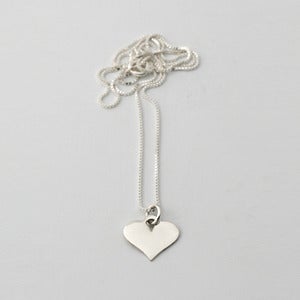 Image of Heart Mini Charm on Box Chain or Silk | Silver
