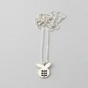 Image of Apple Mini Charm on Silver Box Chain or Silk  {30% off + FREE SHIPPING}