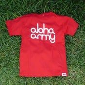 Image of ALOHA ARMY LOGO TEE RED / WHITE