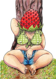 Image of Original Strawberry Head illustration from Hot Buttons