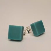 Image of Square Resin Studs (Teal) by Emerald Green Submarine