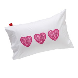 Image of pillowcase (single) - hearts