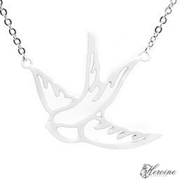 Image of Large Silver Swallow Necklace