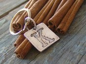 Image of Fine Silver initial Key Chain Capital letter