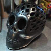 Image of Black Mexican Ceramic Skull