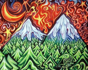 Image of Mountains on Canvas