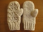 Image of crocheted cable mittens
