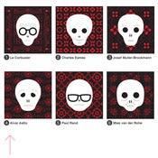Image of individual prints in red