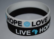 Image of Live Hope Love- wristband pair (gives 1 person in Sierra Leone access to clean water)