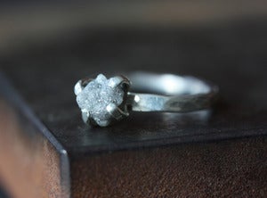 Image of Sterling Silver Rough Diamond Ring