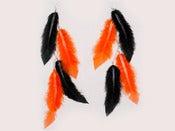 Image of Black & Orange Feather Earrings