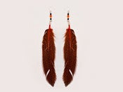 Image of Black/Orange Pheasant Earrings