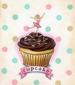 Image of tiny dancer ballerina cupcake print