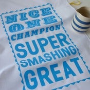 Image of Super Smashing tea towel - sky blue