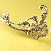 Image of Poppy - Floral Headband Antiqued Silver