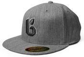 Image of "ICON" Flat Bill Fitted Flexfit | Htr Gry/Gry 