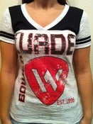 Image of Women's V-Neck Burnout Football Jersey