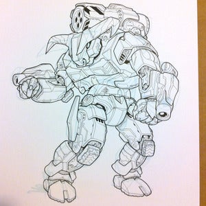 Image of Minotaur P2 Protomech original Battletech artwork