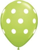 Image of 16" Lime Green Polka Dot Balloons - 50% OFF