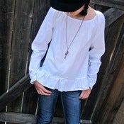 Image of Girls Peasant Blouse Pattern - Long Sleeves and Short - 2 through 10 years - PDF