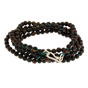 Image of Hand Knotted Ebony Wood Necklace / Wrap Bracelet
