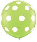 Image of 36" Lime Green Polka Dot Balloon