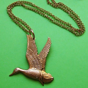Image of Vintage Flying Duck Necklace 25% OFF